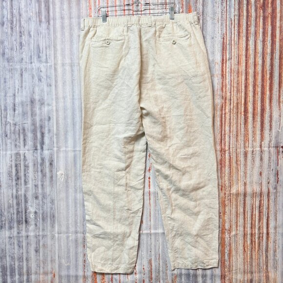 Tommy Bahama Relax LINEN Beach Pants Mens Size 1XB Elastic Waist Khaki Tan* - Picture 2 of 8